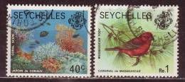 SEYCHELLES -1977 - YT N° 377 + 380   - Oblitérés  - - Seychellen (...-1976)