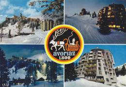 Cp , 74 , AVORIAZ , Vue Générale De La Station De Nuit , Multi-Vues - Avoriaz