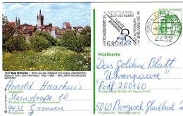 Germany(West)-Postal Stationery Illustrated- "Bad Wimpfen- Blick Auf Die Altstadt Mit Evang. Stadtkirche" (posted) - Geïllustreerde Postkaarten - Gebruikt