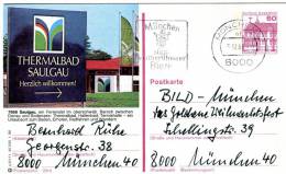 Germany(West)-Postal Stationery Illustrated- "Saulgau, Ein Ferienziel Im Oberschwab. Barock Zwischen" (posted) - Bildpostkarten - Gebraucht