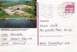 Germany(West)-Postal Stationery Illustrated- "Dusseldorf- "Die Basis Fur Business" Am Rhein" (posted) - Cartoline Illustrate - Usati