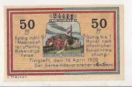 DANEMARK / TINGLEFF / 50 PFENNIG 1920 - Denemarken