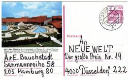 Germany(West)-Postal Stationery Illustrated- "Bad Gogging, Post Neustadt A D Donau 2 -Limes Therme" (posted) - Cartes Postales Illustrées - Oblitérées