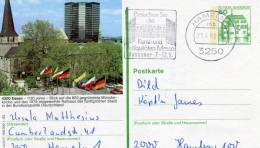 Germany(West)-Postal Stationery Illustrated- "Essen -1130 Jahre- Blick Auf Die 852 Gegrundete Munster" (posted) - Cartes Postales Illustrées - Oblitérées