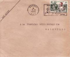 BANGUI - OUBANGUI - AFRIQUE - COLONIE FRANCAISE - LIEUTENANT GOUVERNEUR CUREAU  - FLAMME - LETTRE PAR AVION - Storia Postale