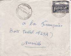 SOUANKE > OUESSO - CONGO - 1957 - AFRIQUE - COLONIE FRANCAISE - HOPITAL DE BRAZZAVILLE MOYEN CONGO - LETTRE PAR AVION - Storia Postale