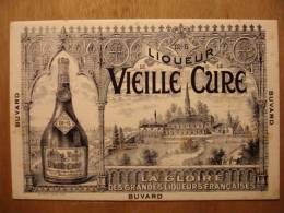 BUVARD ANCIEN - LIQUEUR DE LA VIEILLE CURE - 16cm X 9.5cm - Bouteille Chateau - Schnaps & Bier