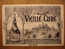BUVARD ANCIEN - LIQUEUR DE LA VIEILLE CURE - 16cm X 9.5cm - Bouteille Chateau - Liqueur & Bière