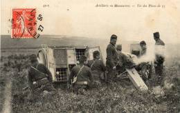 Delcampe - CPA - Artillerie En Manoeuvres - Tir Des Pièces De 75 -  155 - Manöver