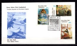 1988 NORTH CYPRUS PAINTINGS FDC - Lettres & Documents