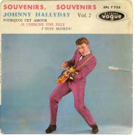 45 Tours EP - JOHNNY HALLYDAY -  VOGUE 7755 - " SOUVENIRS, SOUVENIRS " + 3 - Otros - Canción Francesa