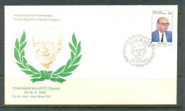 1989 NORTH CYPRUS ERDAL INONU 'S VISIT TO TRNC FDC - Briefe U. Dokumente