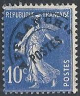 1922-51 FRANCIA PREANNULLATI 10 CENT OLTREMARE SENZA GOMMA - FR449 - 1893-1947