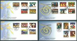 Greece 2002 Greek Dances Set Of 4 FDC - FDC