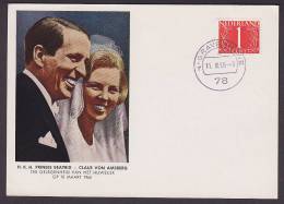 ## Netherlands S'GRAVENHAGE 1966 Kaart H.K.H. Prinses Beatrix - Claus Von Amsberg - Covers & Documents