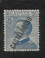 CASTELROSSO 1924 SOPRASTAMPATI  25 C MNH OTTIMA CENTRATURA - Castelrosso