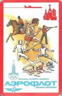 MOTIV AIRPLANE AEROPLANE AIRCRAFT AIRLINES HORSE OLYMPIC GAMES RINGS OLYMPICS CCCP CALENDAR Aeroflot 1980 1 Soviet Union - Small : 1971-80