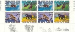 Nice Pair Of 1992 Endangered Mammals Stamps  River Otter Bat Leopard Bear Fauna - Bats