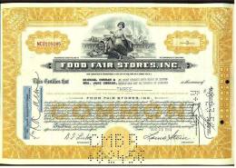 1955  Aktie  Hist. Wertpapier  -  Food Fair Stores , Inc.   -  3 Shares - D - F