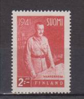 (SA0268) FINLAND, 1941 (Marshal C. G. E. Mannerheim, 2 M., Dark Red). Mi # 250Y. MNH** Stamp - Nuovi