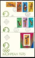 BULGARIA \ BULGARIE - 1976 - Jeux Olimpiques D´Ete Montreal´76 - 3 FDC - Summer 1976: Montreal