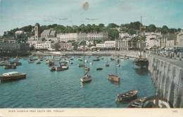 BR25034 Inner Harbour From South Pier Torquai Ship Bateaux   2 Scans - Torquay