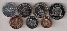 Jamaica 7 UNC Coins 1991-2008 Set - Giamaica