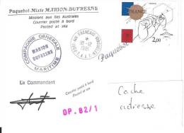 8774  MARION DUFRESNE - OP 82-1- KERGUELEN - Covers & Documents