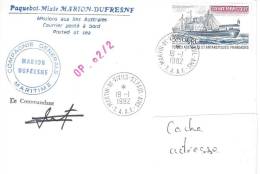8779  MARION DUFRESNE - OP 82-2 - St PAUL&AMSTERDAM - Cartas & Documentos