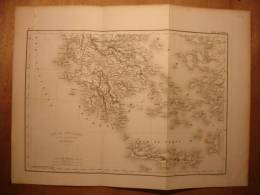 GRAVURE De 1845 - CARTE DE LA GRECE ANCIENNE PARTIE MERIDIONALE - PAR DUFOUR - ATLAS DE ROLLIN - 35cm X 26cm - TBE - Carte Geographique