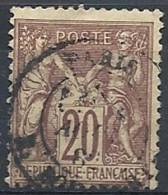 1876-81 FRANCIA USATO SAGE 20 CENT I TIPO - FR465-2 - 1876-1878 Sage (Type I)