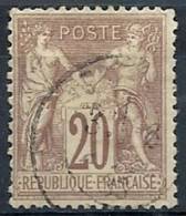 1876-81 FRANCIA USATO SAGE 20 CENT I TIPO - FR465-3 - 1876-1878 Sage (Tipo I)