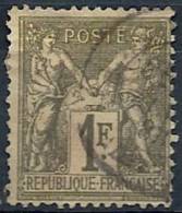 1876-81 FRANCIA USATO SAGE 1 F I TIPO - FR466 - 1876-1878 Sage (Type I)