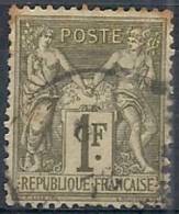 1876-81 FRANCIA USATO SAGE 1 F I TIPO - FR466-4 - 1876-1878 Sage (Type I)