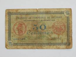 Chambre De Commerce De BELFORT - 50 Centimes 1918 - Camera Di Commercio