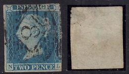 GB 1841 QV 2d Blue Imperf ( N & L ) PMK 8  ALNWICK WMK 2 ( E810 ) - Usati