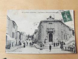 Carte Postale Ancienne : LA REOLE : La Poste Et L´Avenue De Monsegur , Animé - La Réole