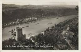 ST GOAR ST GARSHAUSEN MIT BURG KATZ U RHEINFELS - Papier Brillant - St. Goar