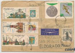 POLAND - 1970 PROFUSE FRANKING COVER - 13 Stamps - From BRZEZINV SLASKIE To Parrish San Miguel - EL DORADO - ARGENTINA - Briefe U. Dokumente