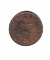 GREAT BRITAIN    1/2  PENNY  1936  (KM # 837) - C. 1/2 Penny