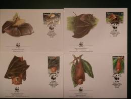 29/900G   4 FDC WWF     VANUATU - Bats