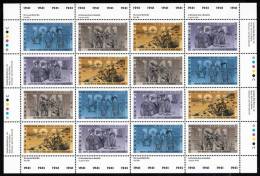 Canada MNH Scott #1348a Sheet Of 16 40c Second World War - 1941 - Hojas Completas