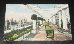 The Temple Towers From Roof Garden , Hotel Utah , Salt Lake City , Utah - Salt Lake City