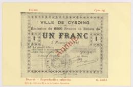 Reproduction Sur Carte : Bon Communal : CYSOING, 1914 - Guerre 14-18 *f5704 - Non Classificati
