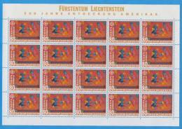 LIECHTENSTEIN - Europa 1992   I° - Blocs & Feuillets