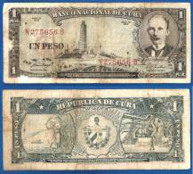 Cuba 1 Peso 1958 Pesos Centavos Centavo Caraibe Caribe Kuba Pesos - Kuba