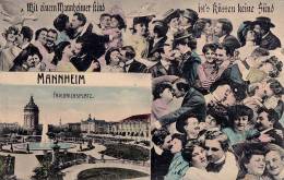 PHOTOMONTAGE - SURRÉALISME : MIT EINEM MANNHEIMER KIND IST'S KÜSSEN KEINE SÜND / FRIEDRICHSPLATZ ~ 1905 (m-067) - Mannheim