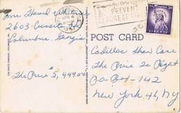0898. Postal COLUMBUS (Gerogia) 1957. Chappel Fort Benning - Brieven En Documenten