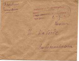 LETTRE POSTE AERIENNE TAXE PERCUE DE FIANARANTSOA . 1945 - Cartas & Documentos