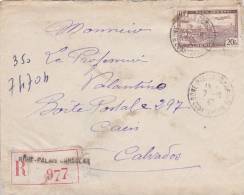 Bone Palais Consulaire  - Algérie Recommandé Avec étiquette Et Griffe 1947 - Lettre - - Storia Postale